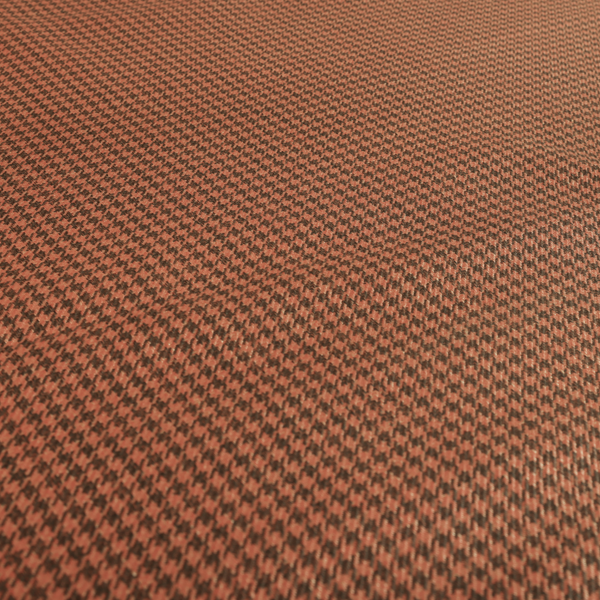 Berwick Houndstooth Pattern Jacquard Flat Weave Orange Colour Upholstery Furnishing Fabric CTR-1138 - Made To Measure Curtains