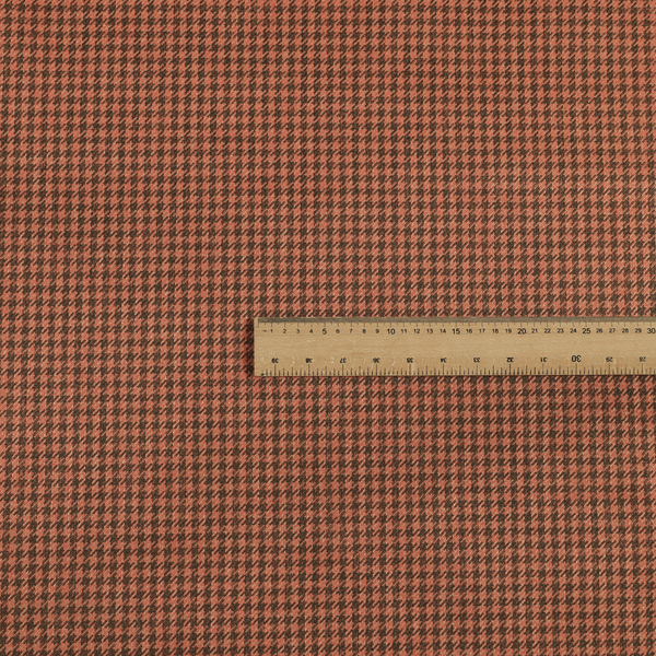 Berwick Houndstooth Pattern Jacquard Flat Weave Orange Colour Upholstery Furnishing Fabric CTR-1138 - Made To Measure Curtains