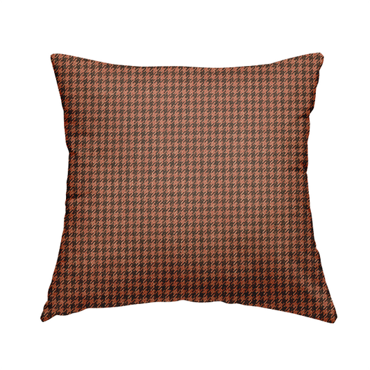 Berwick Houndstooth Pattern Jacquard Flat Weave Orange Colour Upholstery Furnishing Fabric CTR-1138 - Handmade Cushions