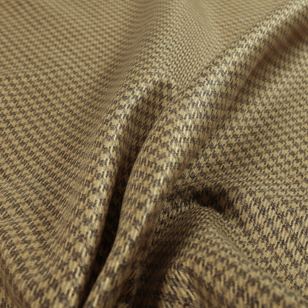 Berwick Houndstooth Pattern Jacquard Flat Weave Yellow Colour Upholstery Furnishing Fabric CTR-1139 - Roman Blinds