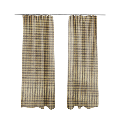 Berwick Houndstooth Pattern Jacquard Flat Weave Yellow Colour Upholstery Furnishing Fabric CTR-1139 - Made To Measure Curtains