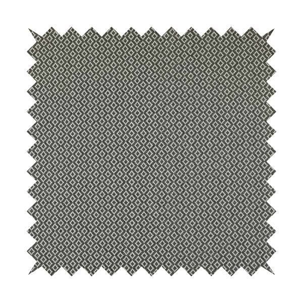 Elemental Collection Small Motif Geometric Pattern Soft Wool Textured Grey White Colour Upholstery Fabric CTR-114 - Roman Blinds