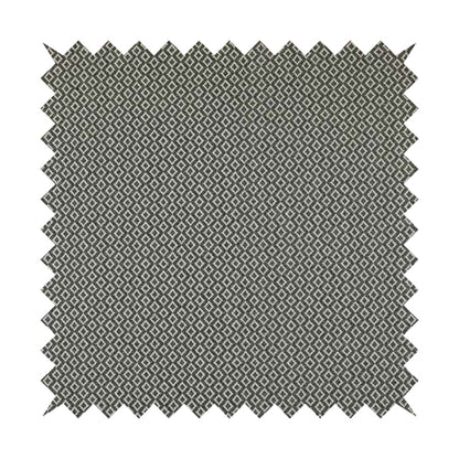 Elemental Collection Small Motif Geometric Pattern Soft Wool Textured Grey White Colour Upholstery Fabric CTR-114