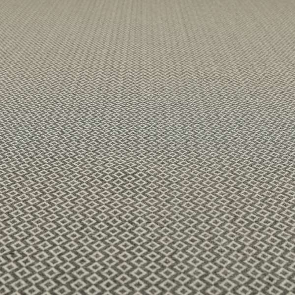 Elemental Collection Small Motif Geometric Pattern Soft Wool Textured Grey White Colour Upholstery Fabric CTR-114