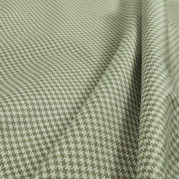 Berwick Houndstooth Pattern Jacquard Flat Weave Green Colour Upholstery Furnishing Fabric CTR-1140 - Made To Measure Curtains