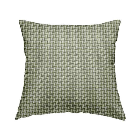 Berwick Houndstooth Pattern Jacquard Flat Weave Green Colour Upholstery Furnishing Fabric CTR-1140 - Handmade Cushions