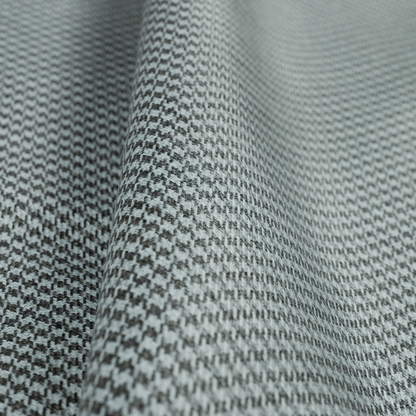 Berwick Houndstooth Pattern Jacquard Flat Weave Grey Colour Upholstery Furnishing Fabric CTR-1141 - Roman Blinds