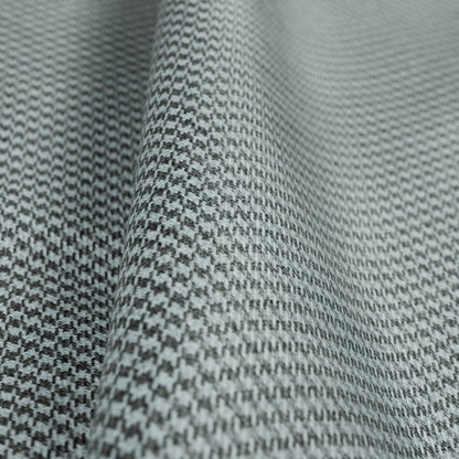 Berwick Houndstooth Pattern Jacquard Flat Weave Grey Colour Upholstery Furnishing Fabric CTR-1141 - Made To Measure Curtains