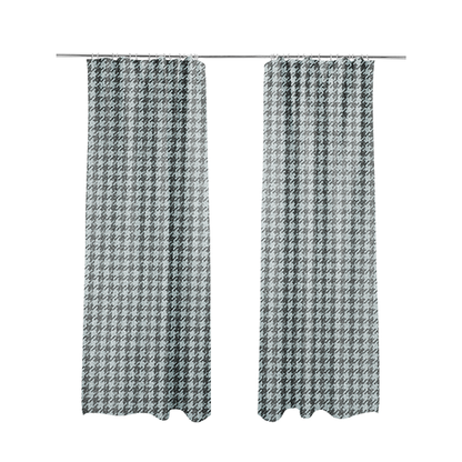 Berwick Houndstooth Pattern Jacquard Flat Weave Grey Colour Upholstery Furnishing Fabric CTR-1141 - Made To Measure Curtains