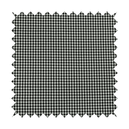 Berwick Houndstooth Pattern Jacquard Flat Weave Black Colour Upholstery Furnishing Fabric CTR-1142 - Roman Blinds