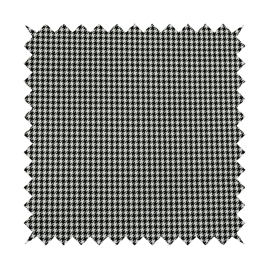 Berwick Houndstooth Pattern Jacquard Flat Weave Black Colour Upholstery Furnishing Fabric CTR-1142