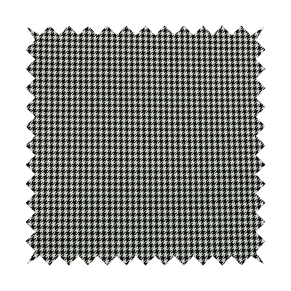 Berwick Houndstooth Pattern Jacquard Flat Weave Black Colour Upholstery Furnishing Fabric CTR-1142 - Made To Measure Curtains