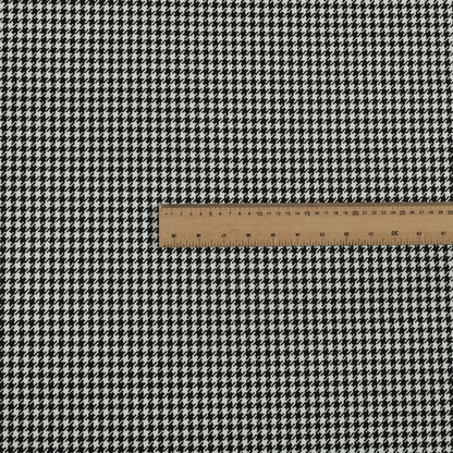 Berwick Houndstooth Pattern Jacquard Flat Weave Black Colour Upholstery Furnishing Fabric CTR-1142 - Roman Blinds