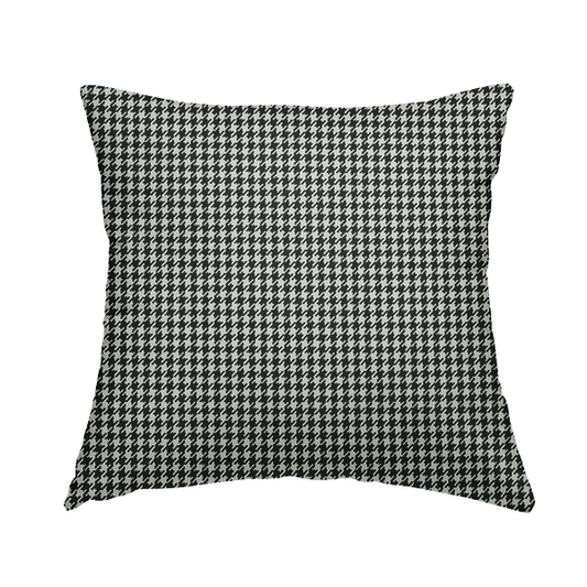Berwick Houndstooth Pattern Jacquard Flat Weave Black Colour Upholstery Furnishing Fabric CTR-1142 - Handmade Cushions