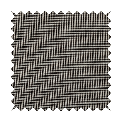 Berwick Houndstooth Pattern Jacquard Flat Weave Brown Colour Upholstery Furnishing Fabric CTR-1143 - Made To Measure Curtains