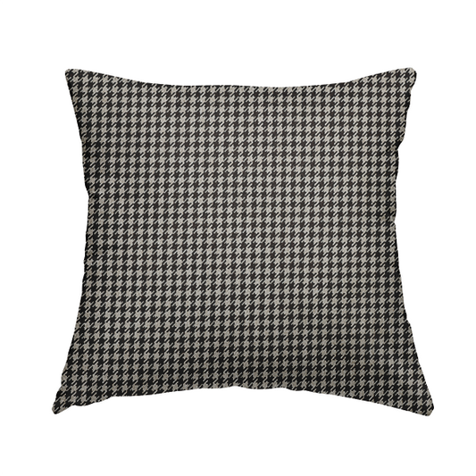 Berwick Houndstooth Pattern Jacquard Flat Weave Brown Colour Upholstery Furnishing Fabric CTR-1143 - Handmade Cushions