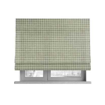 Berwick Houndstooth Pattern Jacquard Flat Weave Beige Colour Upholstery Furnishing Fabric CTR-1144 - Roman Blinds