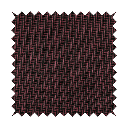 Berwick Houndstooth Pattern Jacquard Flat Weave Burgundy Colour Upholstery Furnishing Fabric CTR-1145 - Made To Measure Curtains