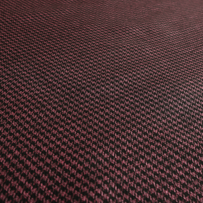 Berwick Houndstooth Pattern Jacquard Flat Weave Burgundy Colour Upholstery Furnishing Fabric CTR-1145 - Made To Measure Curtains