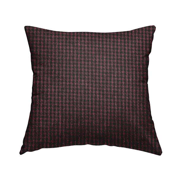 Berwick Houndstooth Pattern Jacquard Flat Weave Burgundy Colour Upholstery Furnishing Fabric CTR-1145 - Handmade Cushions