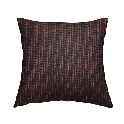 Berwick Houndstooth Pattern Jacquard Flat Weave Burgundy Colour Upholstery Furnishing Fabric CTR-1145 - Handmade Cushions