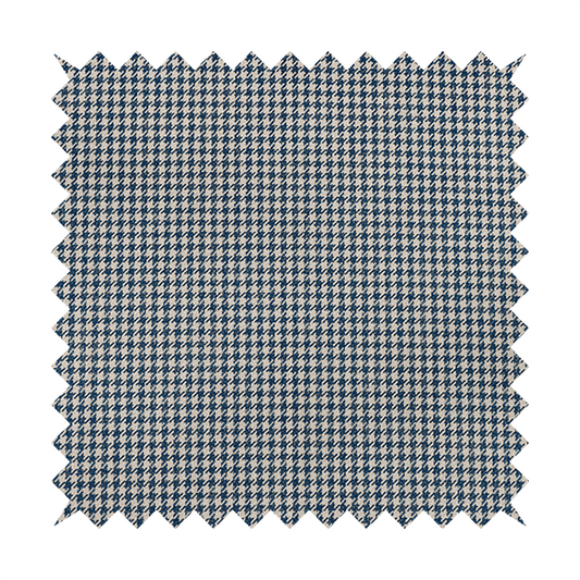Berwick Houndstooth Pattern Jacquard Flat Weave Blue Colour Upholstery Furnishing Fabric CTR-1146