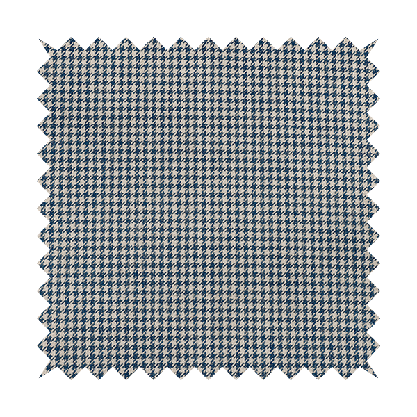 Berwick Houndstooth Pattern Jacquard Flat Weave Blue Colour Upholstery Furnishing Fabric CTR-1146 - Made To Measure Curtains