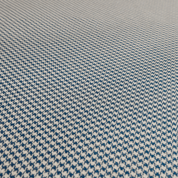 Berwick Houndstooth Pattern Jacquard Flat Weave Blue Colour Upholstery Furnishing Fabric CTR-1146 - Made To Measure Curtains