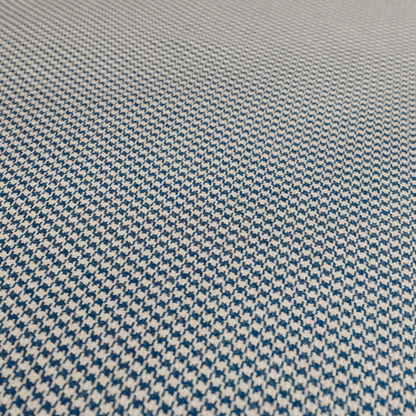 Berwick Houndstooth Pattern Jacquard Flat Weave Blue Colour Upholstery Furnishing Fabric CTR-1146 - Made To Measure Curtains