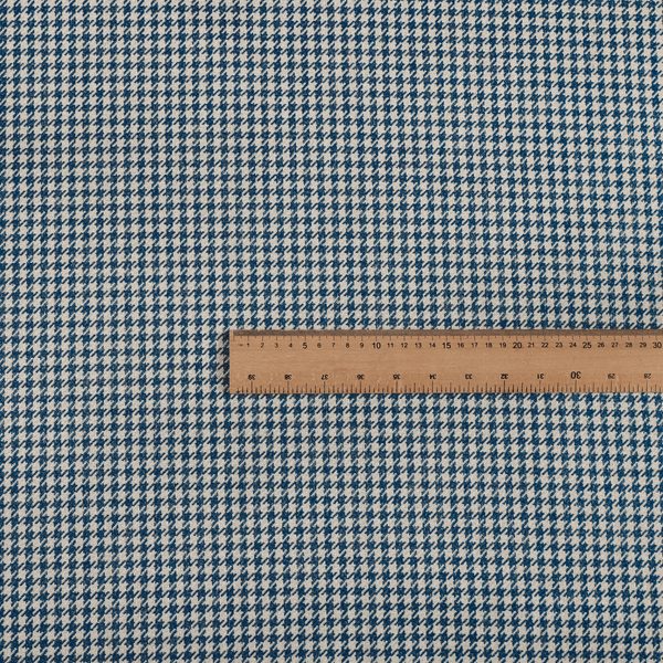 Berwick Houndstooth Pattern Jacquard Flat Weave Blue Colour Upholstery Furnishing Fabric CTR-1146 - Made To Measure Curtains