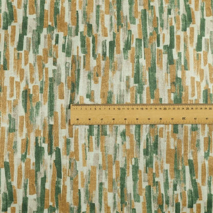 Fraser Brushed Pattern Flat Velour Green Yellow Colour Upholstery Furnishing Fabric CTR-1147 - Roman Blinds