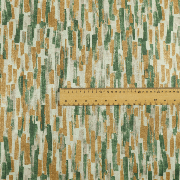 Fraser Brushed Pattern Flat Velour Green Yellow Colour Upholstery Furnishing Fabric CTR-1147 - Made To Measure Curtains