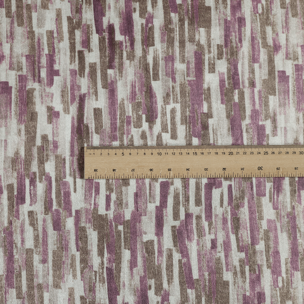 Fraser Brushed Pattern Flat Velour Brown Purple Colour Upholstery Furnishing Fabric CTR-1149