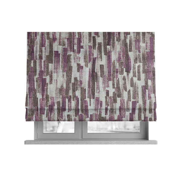 Fraser Brushed Pattern Flat Velour Brown Purple Colour Upholstery Furnishing Fabric CTR-1149 - Roman Blinds