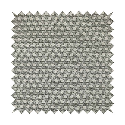 Elemental Collection Geometric Pattern Soft Wool Textured Grey White Colour Upholstery Fabric CTR-115