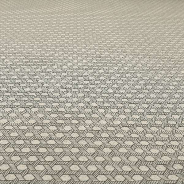 Elemental Collection Geometric Pattern Soft Wool Textured Grey White Colour Upholstery Fabric CTR-115 - Roman Blinds