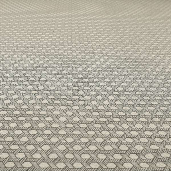 Elemental Collection Geometric Pattern Soft Wool Textured Grey White Colour Upholstery Fabric CTR-115 - Handmade Cushions