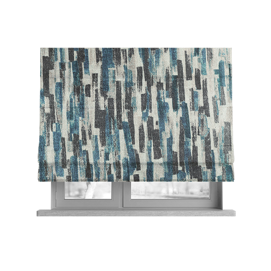 Fraser Brushed Pattern Flat Velour Blue Grey Colour Upholstery Furnishing Fabric CTR-1150 - Roman Blinds