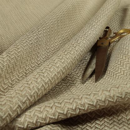 Majesty Herringbone Weave Chenille Cream Beige Colour Upholstery Furnishing Fabric CTR-1151 - Roman Blinds