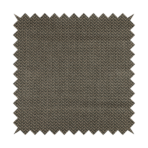 Majesty Herringbone Weave Chenille Brown Beige Colour Upholstery Furnishing Fabric CTR-1152 - Roman Blinds