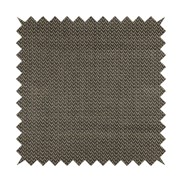 Majesty Herringbone Weave Chenille Brown Beige Colour Upholstery Furnishing Fabric CTR-1152