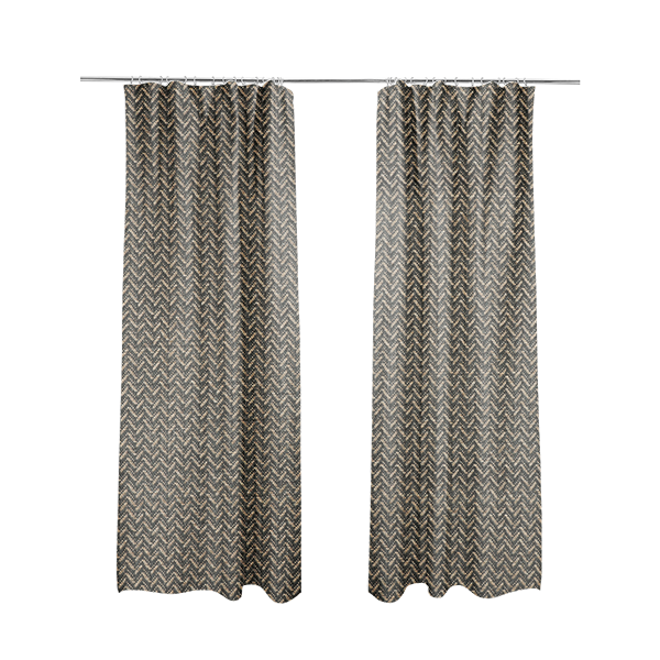 Majesty Herringbone Weave Chenille Brown Beige Colour Upholstery Furnishing Fabric CTR-1152 - Made To Measure Curtains