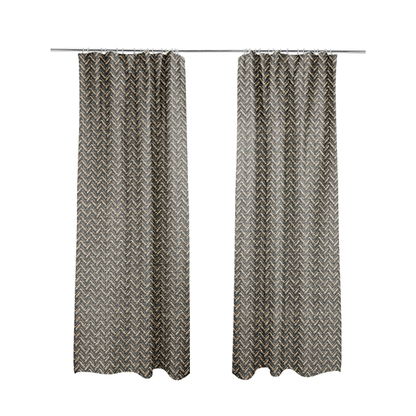 Majesty Herringbone Weave Chenille Brown Beige Colour Upholstery Furnishing Fabric CTR-1152 - Made To Measure Curtains