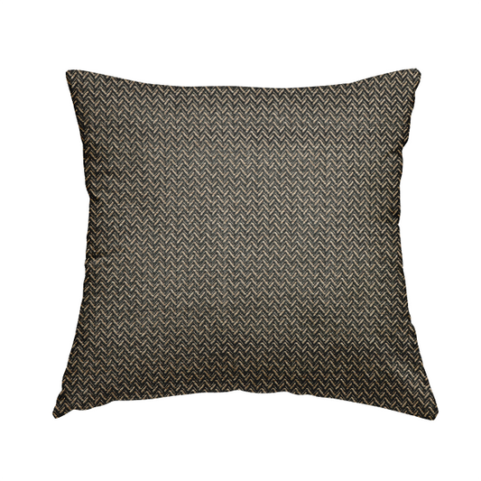 Majesty Herringbone Weave Chenille Brown Beige Colour Upholstery Furnishing Fabric CTR-1152 - Handmade Cushions