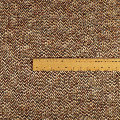 Majesty Herringbone Weave Chenille Bronze Brown Colour Upholstery Furnishing Fabric CTR-1153