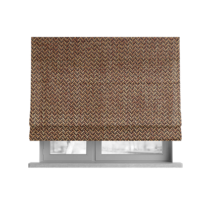 Majesty Herringbone Weave Chenille Bronze Brown Colour Upholstery Furnishing Fabric CTR-1153 - Roman Blinds