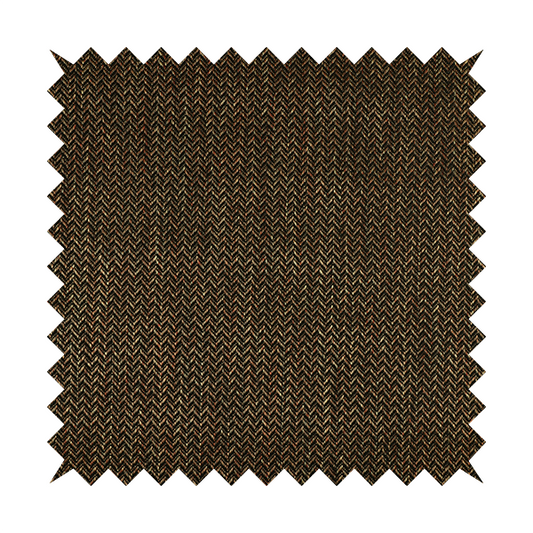 Majesty Herringbone Weave Chenille Black Brown Colour Upholstery Furnishing Fabric CTR-1154