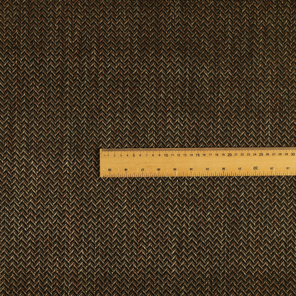 Majesty Herringbone Weave Chenille Black Brown Colour Upholstery Furnishing Fabric CTR-1154 - Handmade Cushions