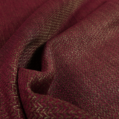 Majesty Herringbone Weave Chenille Red Brown Colour Upholstery Furnishing Fabric CTR-1155 - Made To Measure Curtains