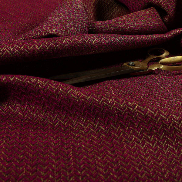 Majesty Herringbone Weave Chenille Red Brown Colour Upholstery Furnishing Fabric CTR-1155 - Made To Measure Curtains